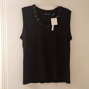 Michael Simon sleeveless black sweater size XL